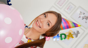 18 year old girl Emily Bender loses her virginity during sex on a leather sofa